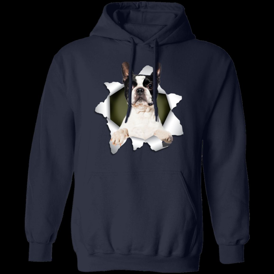 BOSTON TERRIER 3D LADIES Pullover Hoodie - 8 oz