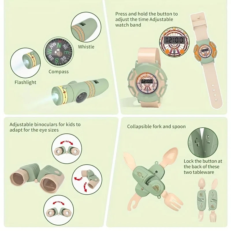 Kids Camping Set Outdoor Explorer Kit - Bug Catcher, Pop Up Tent & Camping Gear for Young Adventurers