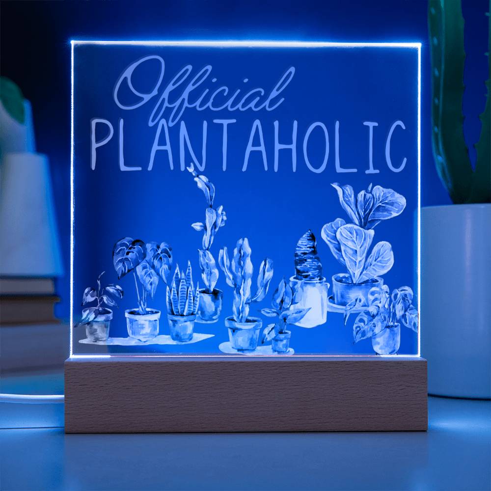 Funny Plant Acrylic LED Night Light - Indoor Home Garden Decor - Perfect Gift for Plant Lovers