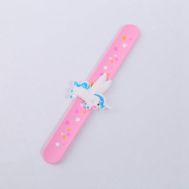 Colorful Unicorn Wristband Slap Bracelet for Kids - Star Printed Party Favors