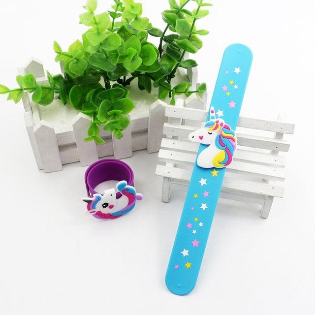 Colorful Unicorn Wristband Slap Bracelet for Kids - Star Printed Party Favors