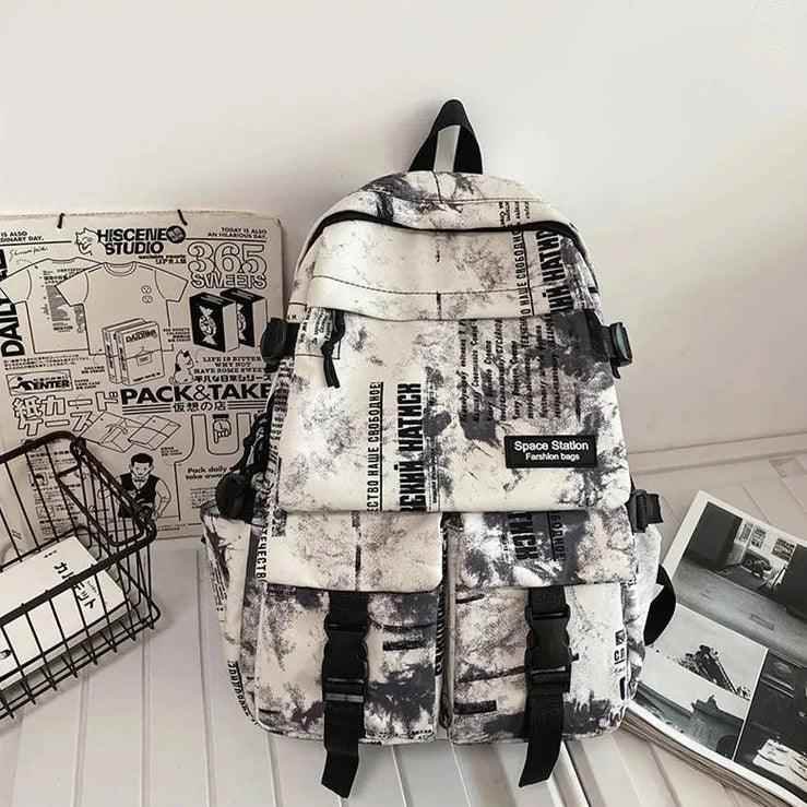 Cool Graffiti Backpack QC346 - Large Capacity Student Bookbag