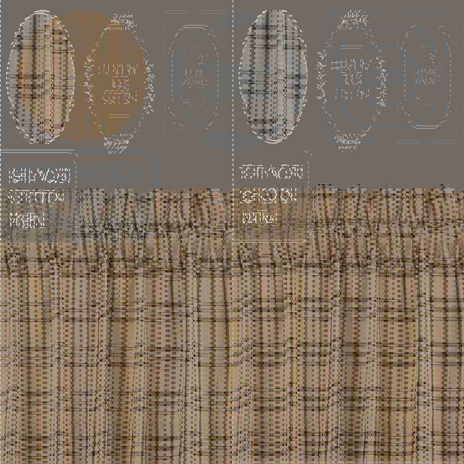 Sawyer Mill Charcoal Plaid Prairie Long Panel Curtain Set of 2