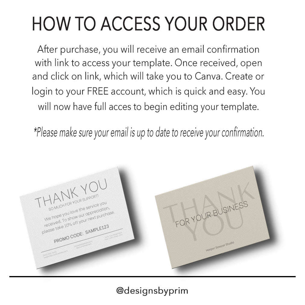 Simply Modern Thank You Card Template | Editable Business Card | Sand Edition