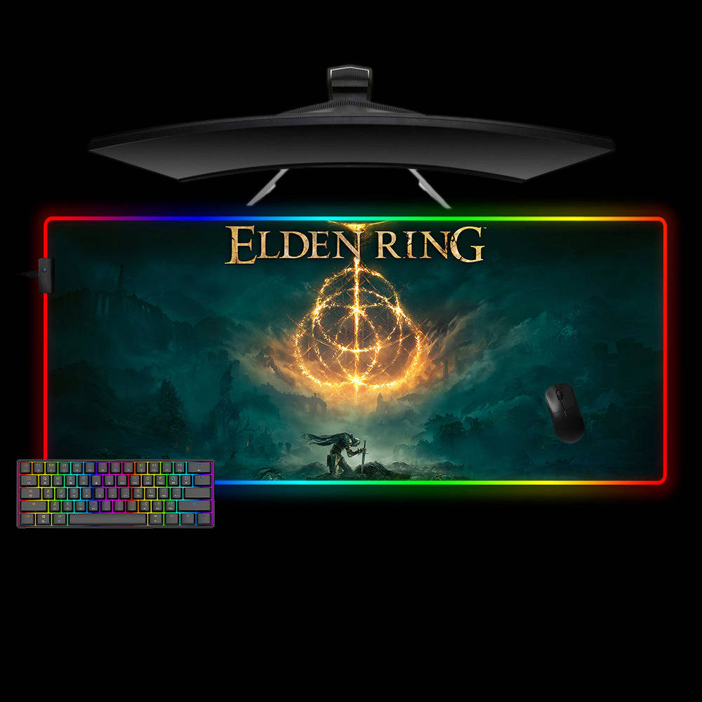 Elden Ring Design RGB Gaming Mouse Pad with LED Strip for Enhanced Gaming Experience