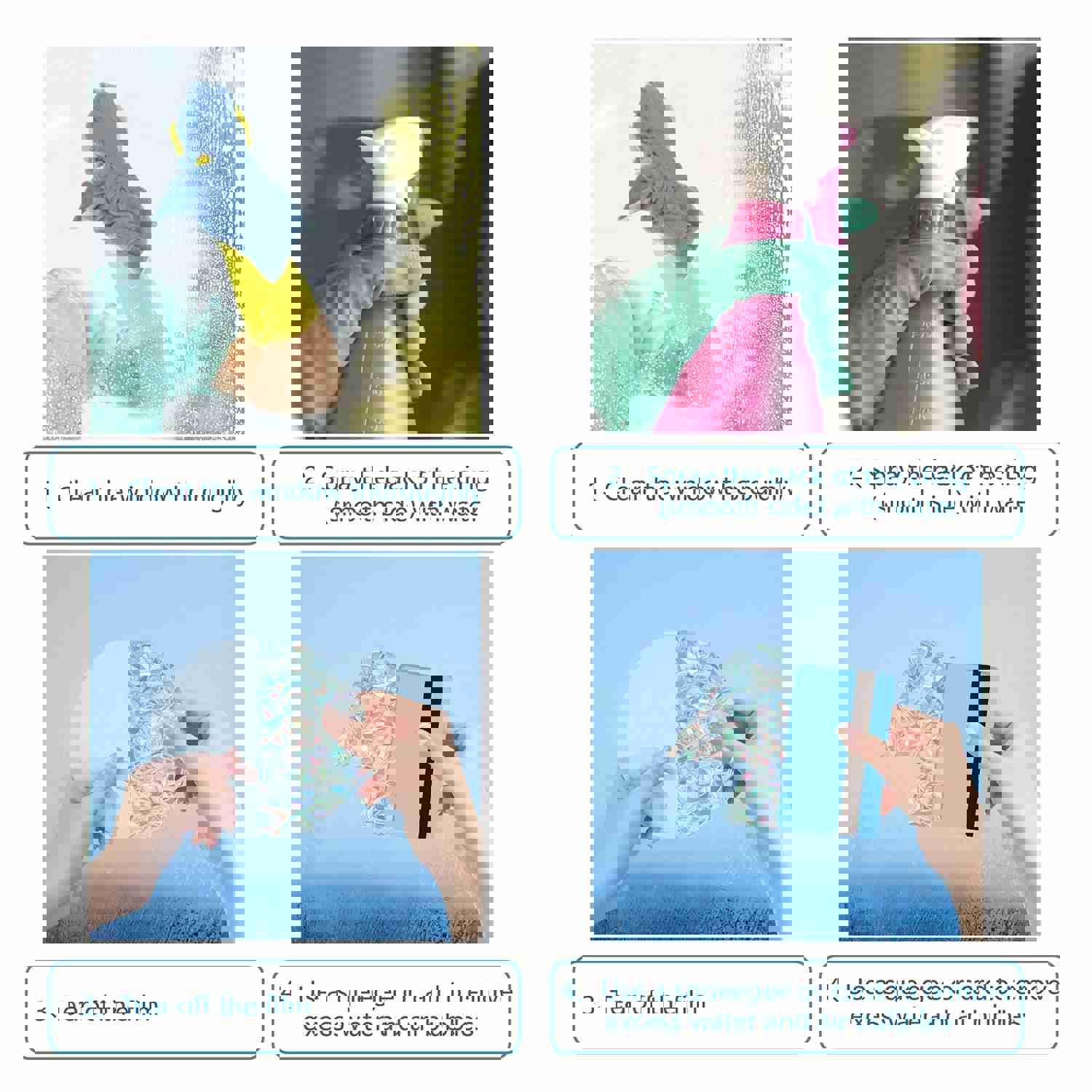 Craspire 16 Sheets 4 Styles Waterproof PVC Colored Laser Stained Window Film Adhesive Static Stickers