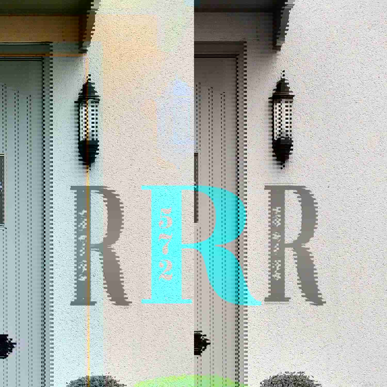 Personalized Monogram House Number Metal Sign - Custom Address Sign for Home, Wedding & Housewarming Gift