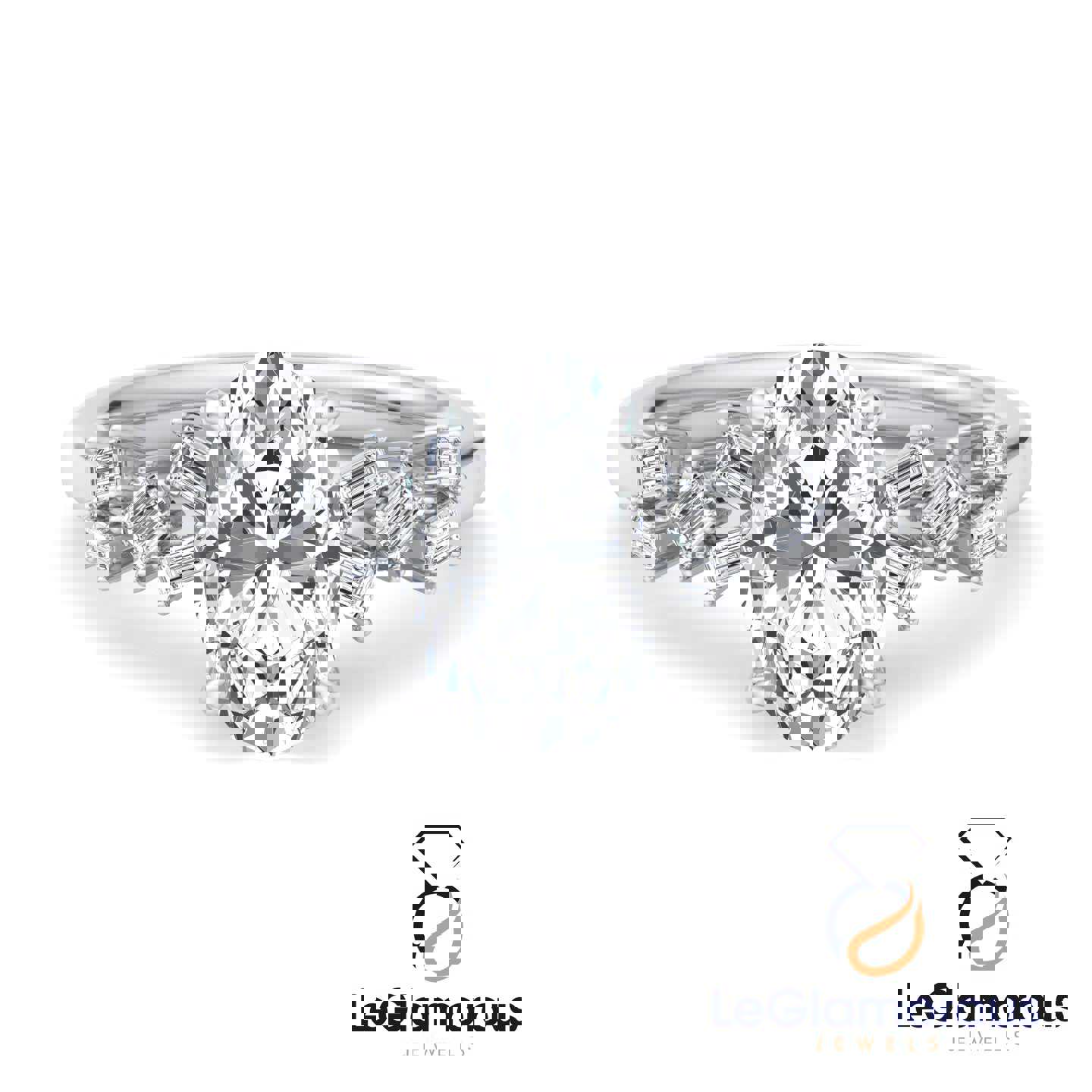 Oval Cut Hidden Halo Pave Style Lab Grown Diamond Engagement Ring