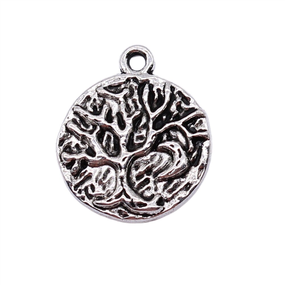 WYSIWYG 10pcs 18x21mm Moon Tree Pendant Charms Antique Silver Color For Jewelry Making