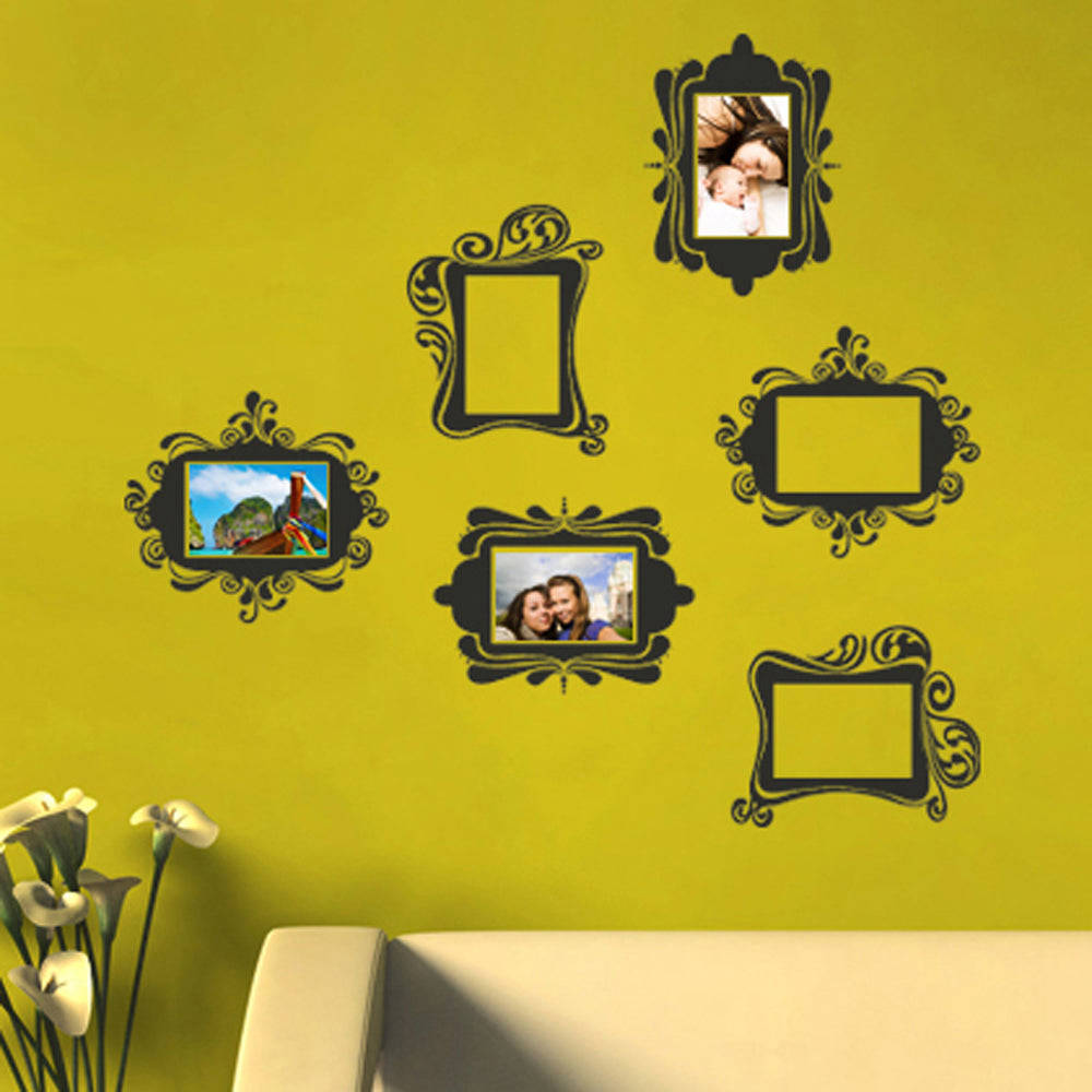 Vintage Photo Frame Wall Decals - 5x7, Set of 6