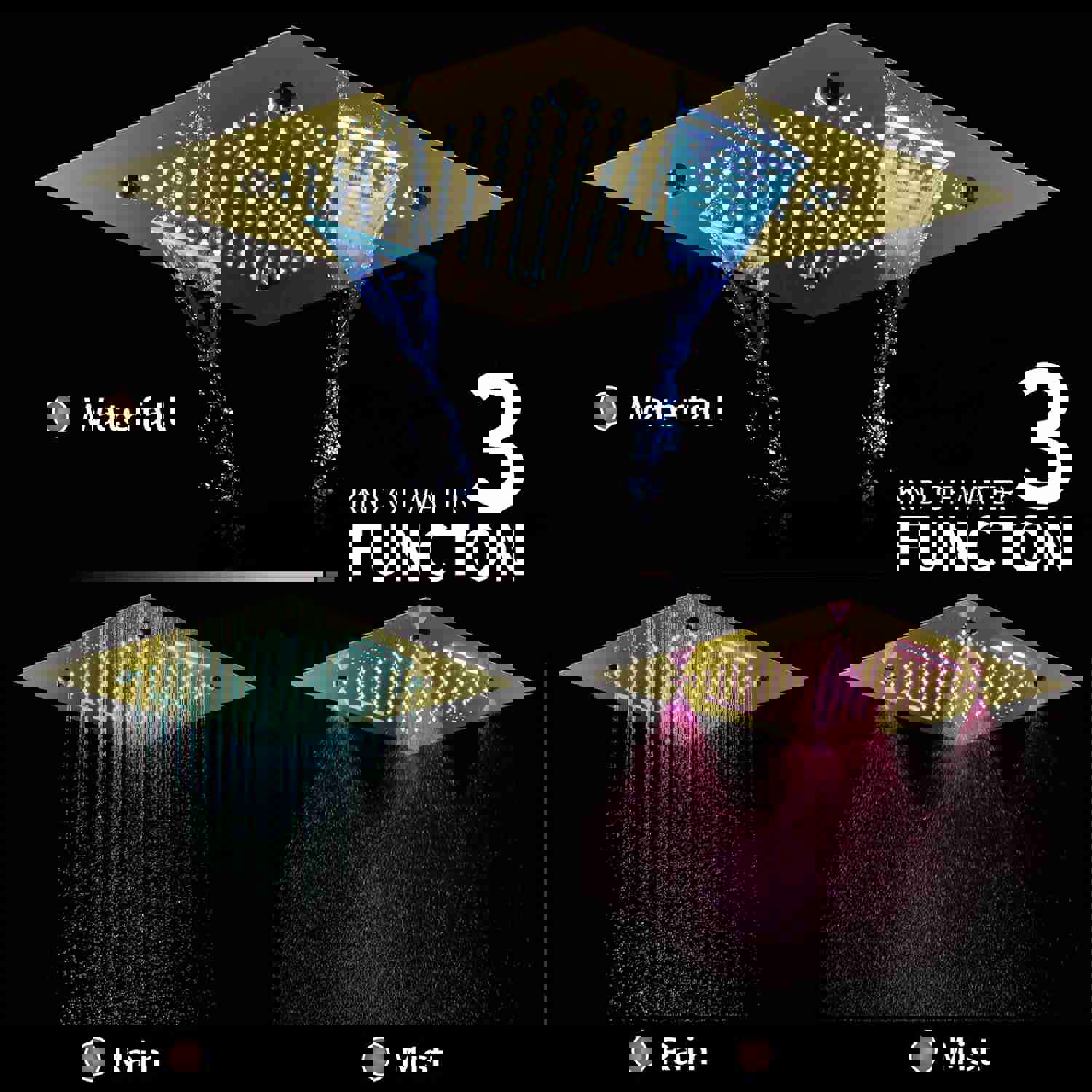 ENCORE | COMPLETE LUXURY DUAL SHOWERHEAD LED MUSIC SHOWER SYSTEM