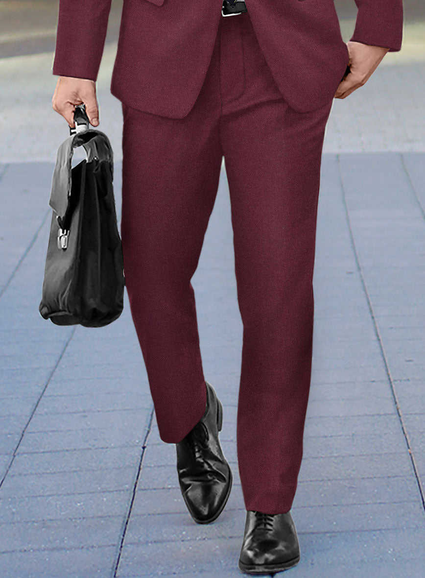 Italian Turna Wine Flannel Suit