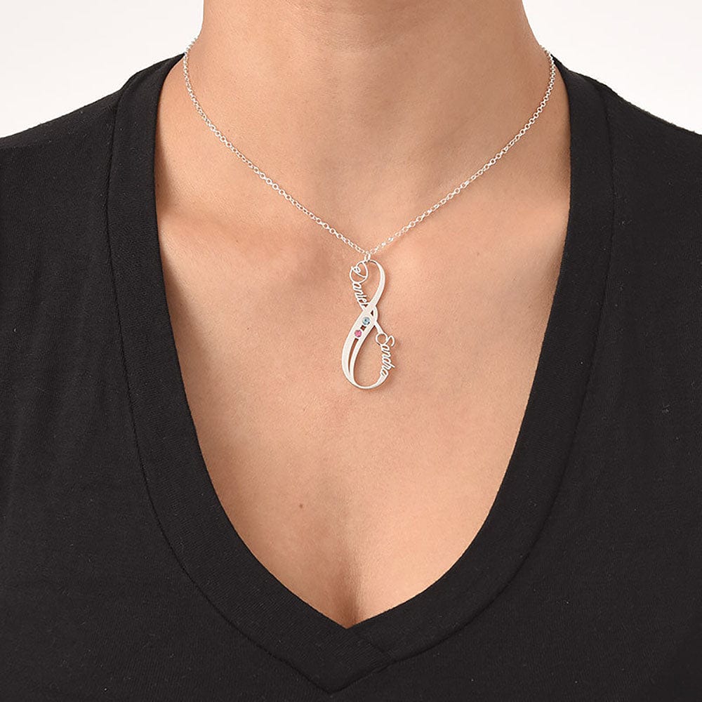 Custom Text Heterosexual Necklace Personalized Silver Name Necklace Jewelry Design for Mother's Day Gift
