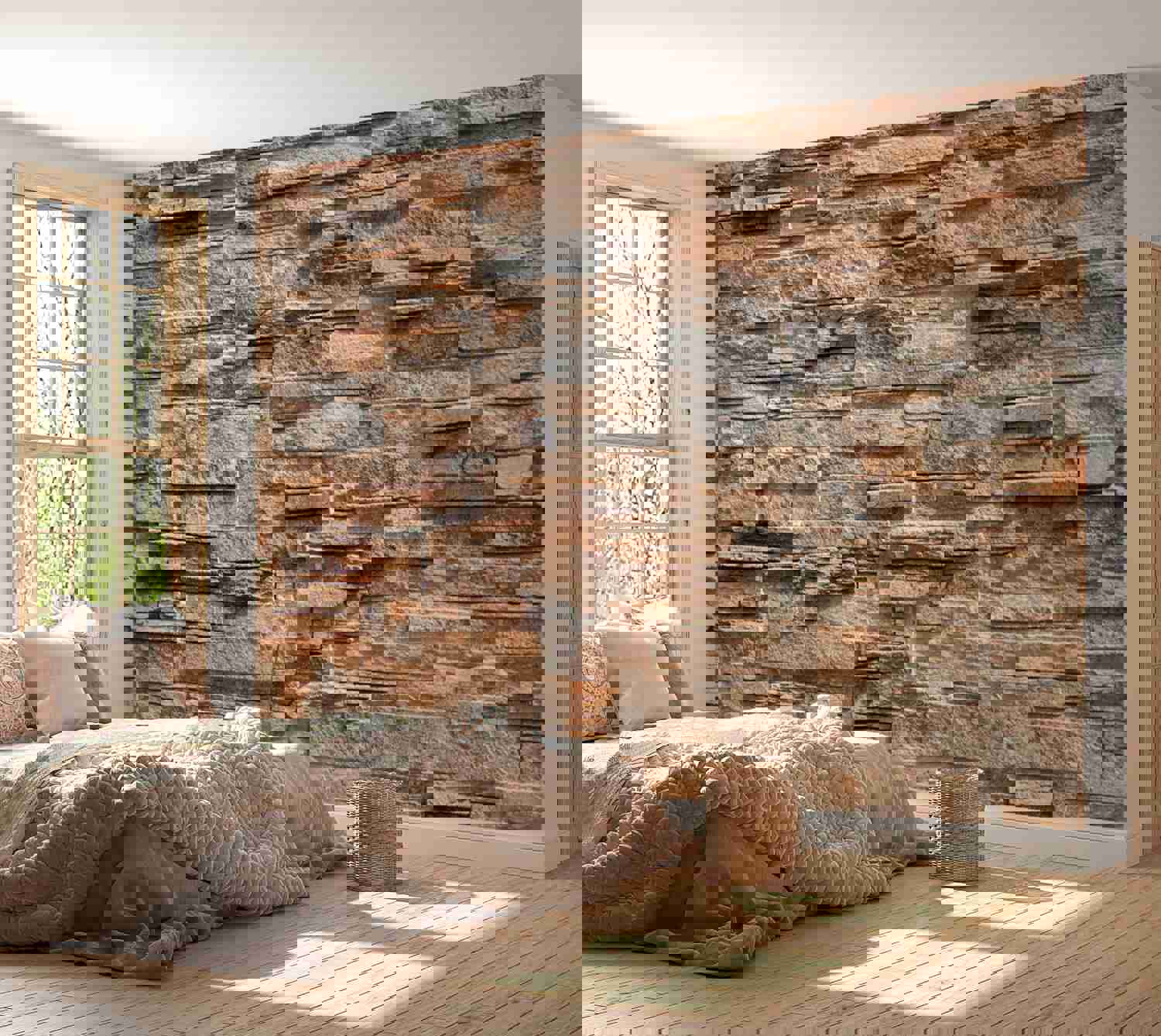 Peel & Stick Wall Mural - Intricate Melody Slate Stone - Removable Wall Decals