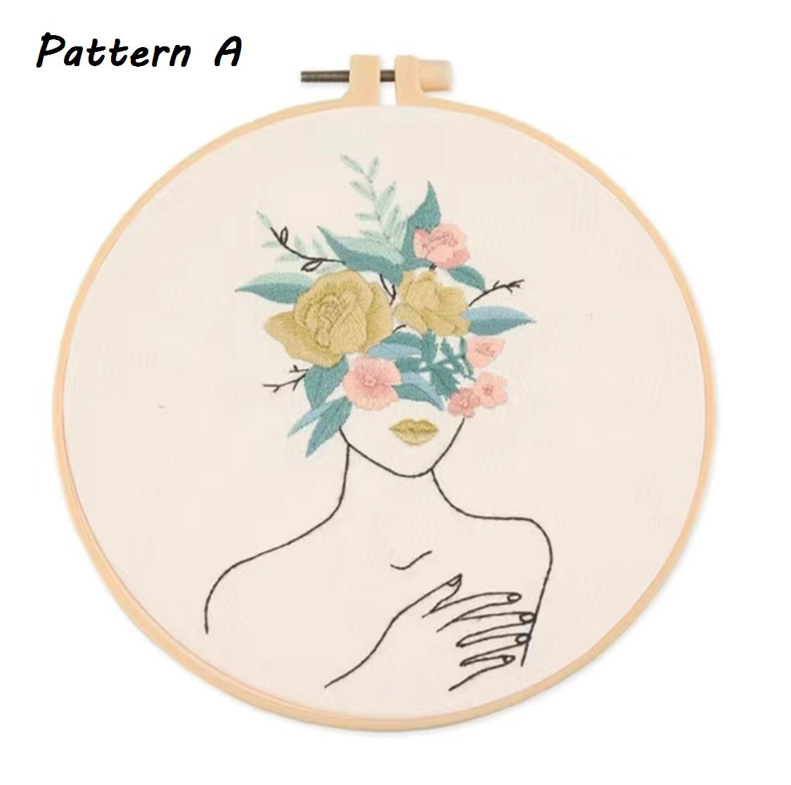 Feminine Floral Embroidery Kit - DIY Hand Embroidery Craft for Beginners