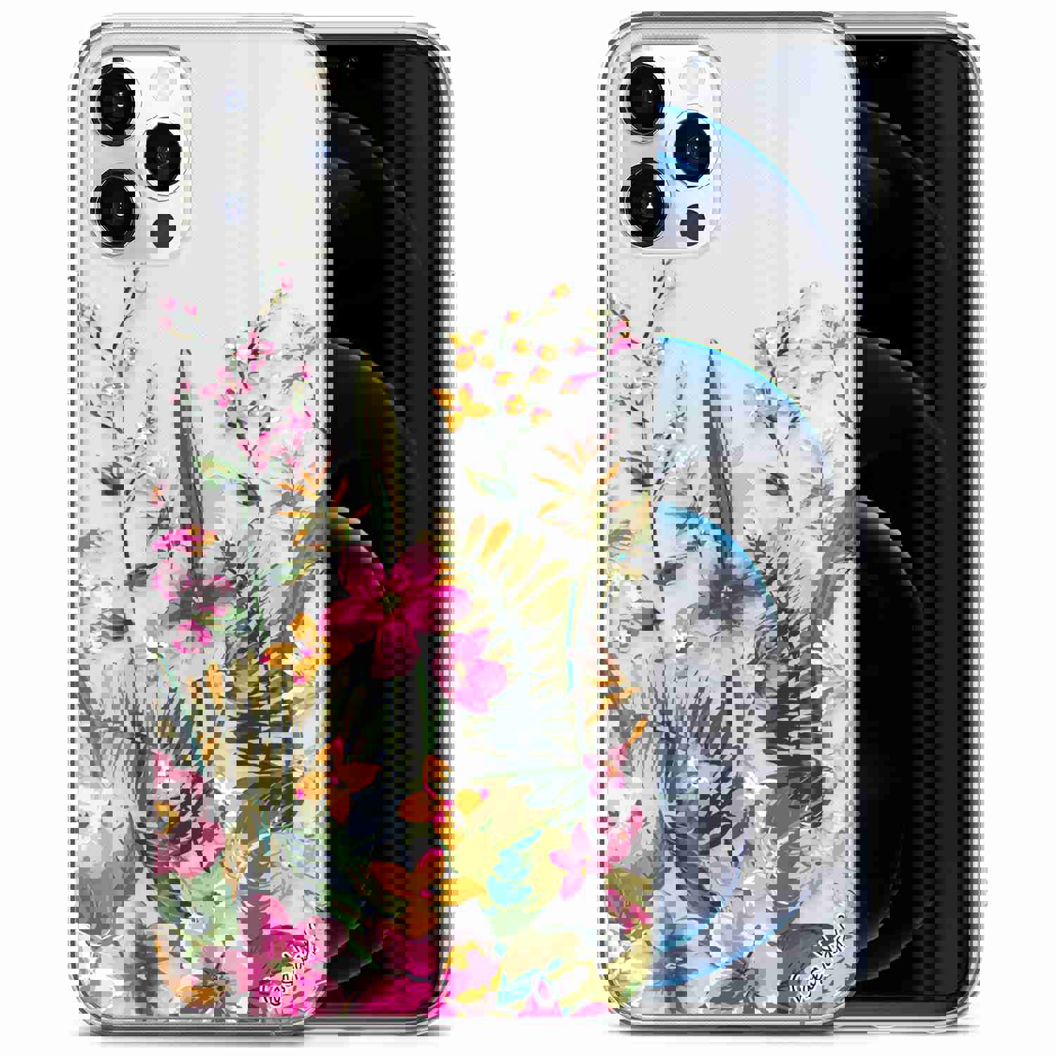 High-Quality TPU Clear Case with Blossom Flower Design for iPhone & Samsung Phones