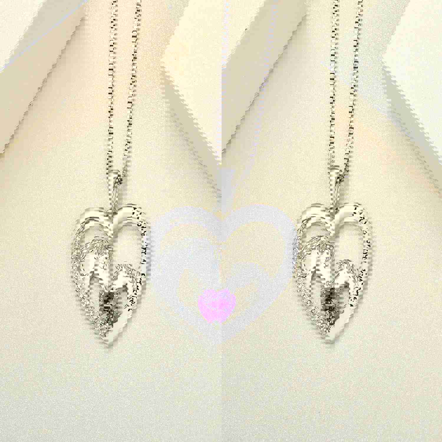 Kids Horse Necklace In Solid Sterling Silver With Changeable Birthstone