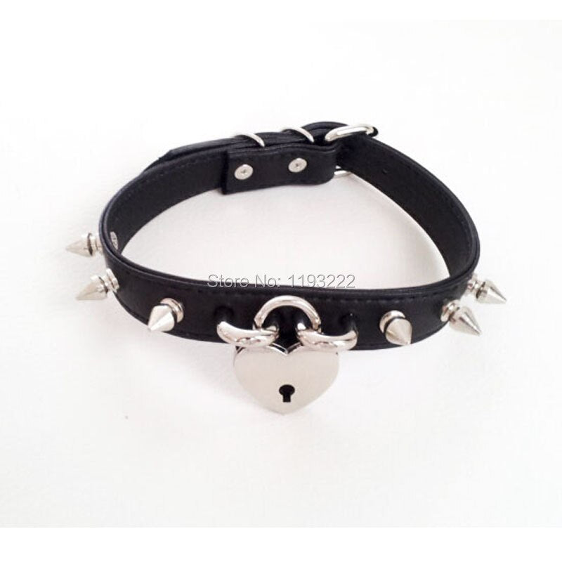 Sexy Spikes Necklace Pendant - Punk Goth Stud Leather Choker Collar