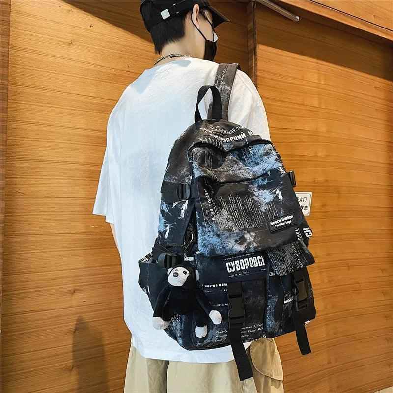 Cool Graffiti Backpack QC346 - Large Capacity Student Bookbag