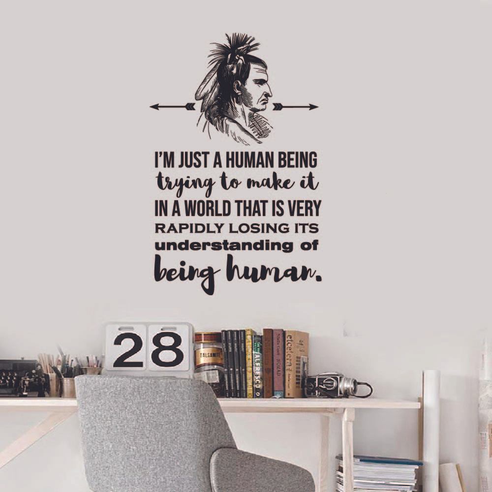 Indian Native American Wall Decal Sticker - Customizable Tribal Art Quote
