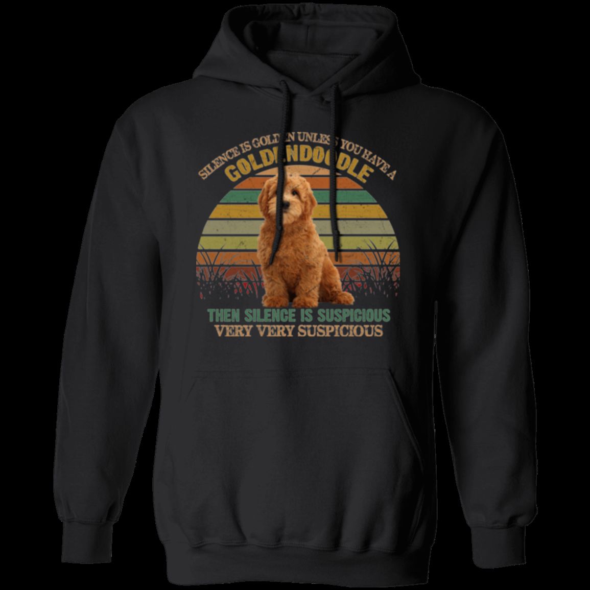 SILENCE IS GOLDEN Pullover Hoodie - 8 oz Unisex Hoodie with Digital Print