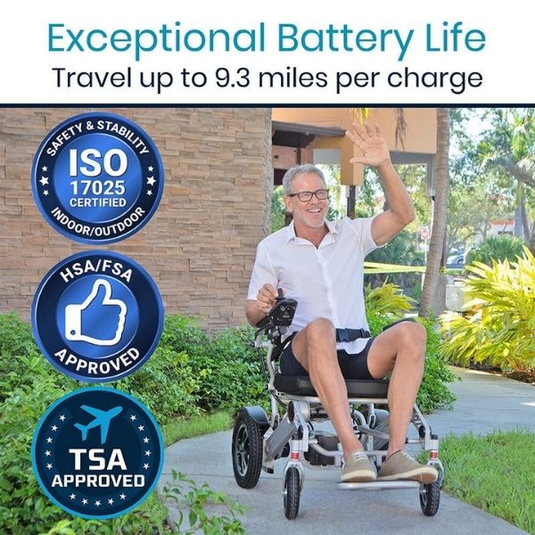 Vive Health Foldable Electric Wheelchair - 2024 Upgraded Model