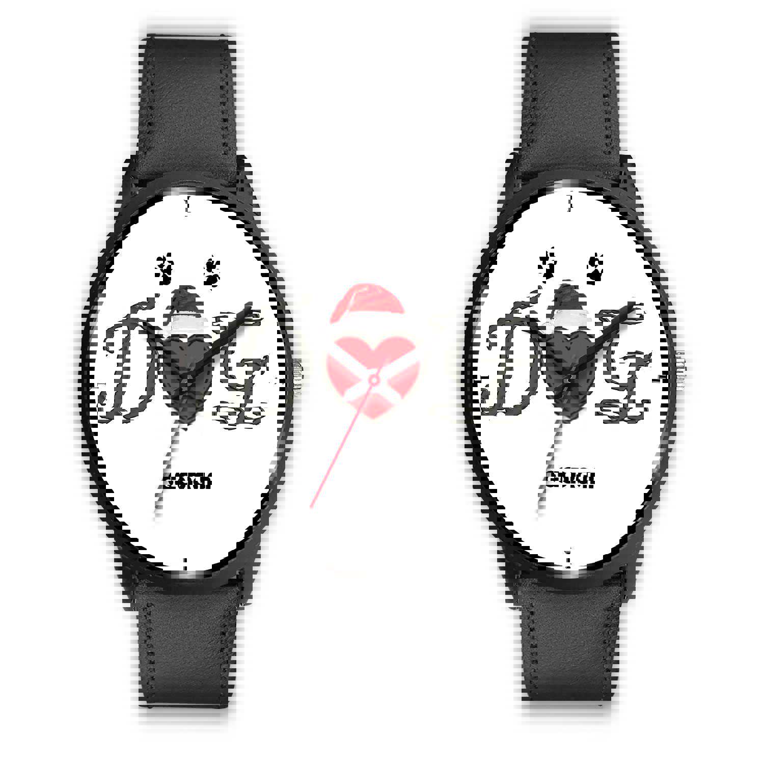 Dog Georgia Print Christmas Special Wrist Watch