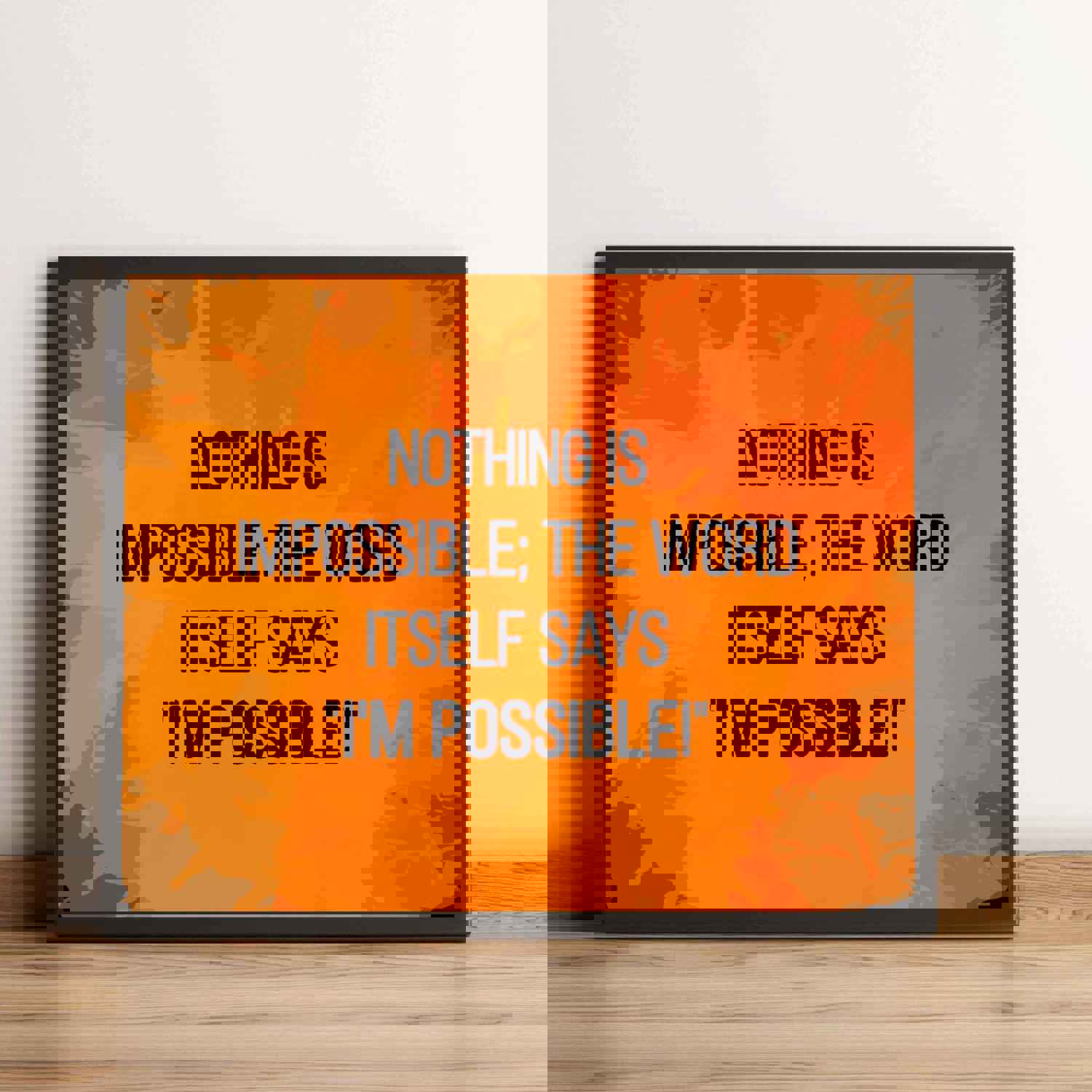 Nothing Is Impossible Inspirational Life Quotes - 10 x 8 Motivational Wall Art Print