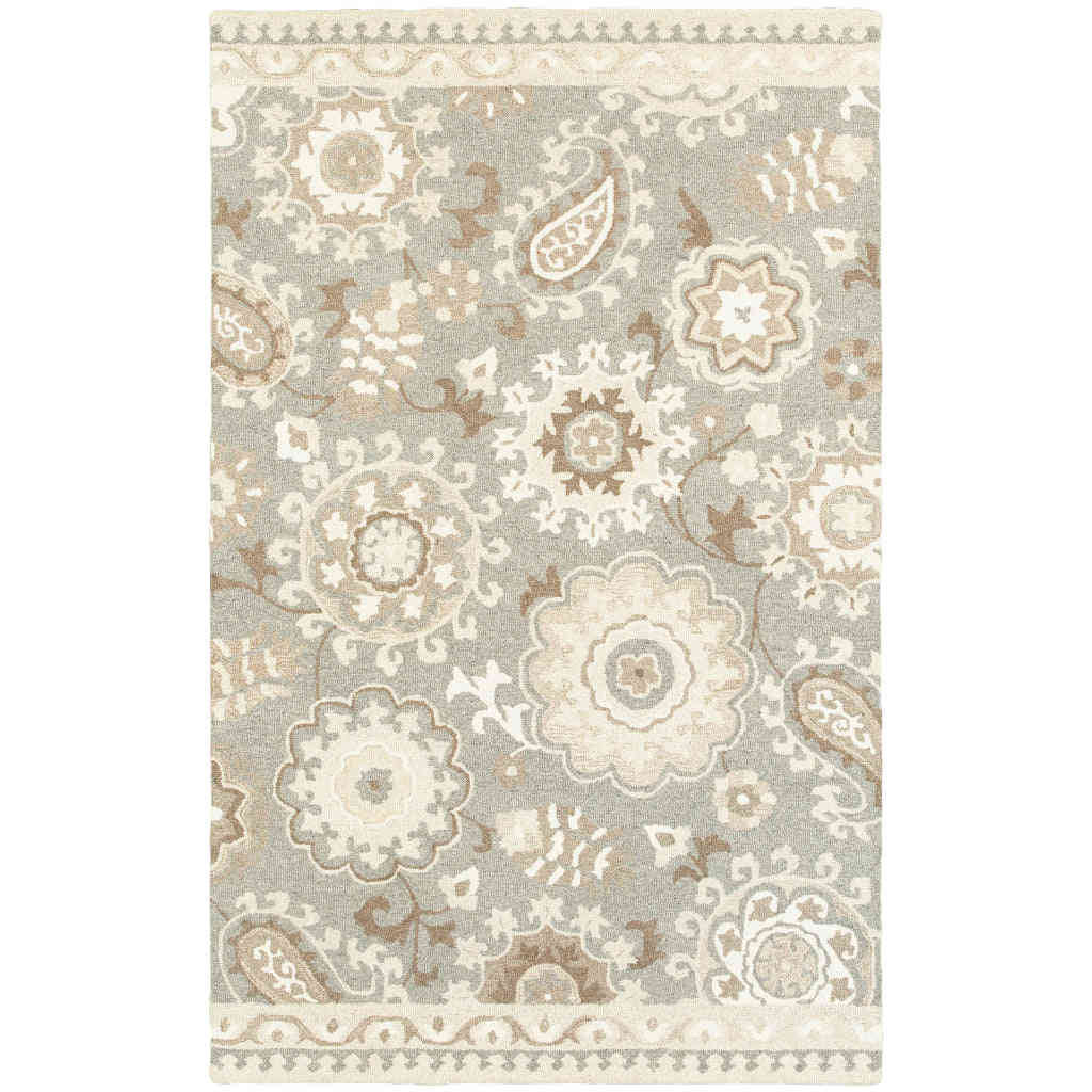 Oriental Weavers Craft 93003 Multicolor Rectangle Indoor Area Rug - Hand Tufted 100% Wool Floral Rug