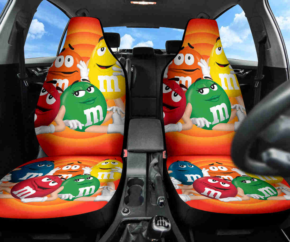 M&M Chocolate Fantasy Car Seat Covers - Premium Car Interior Accessories