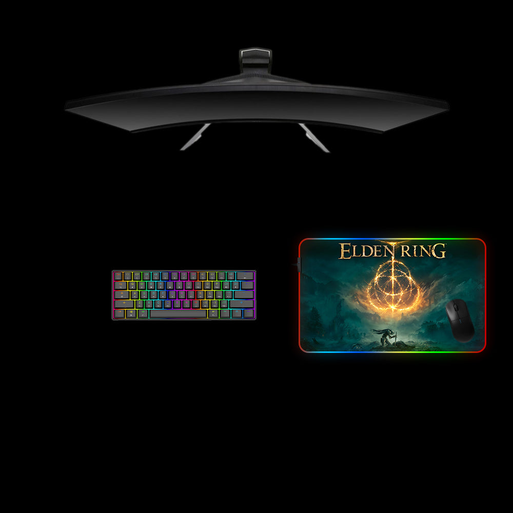 Elden Ring Design RGB Gaming Mouse Pad with LED Strip for Enhanced Gaming Experience