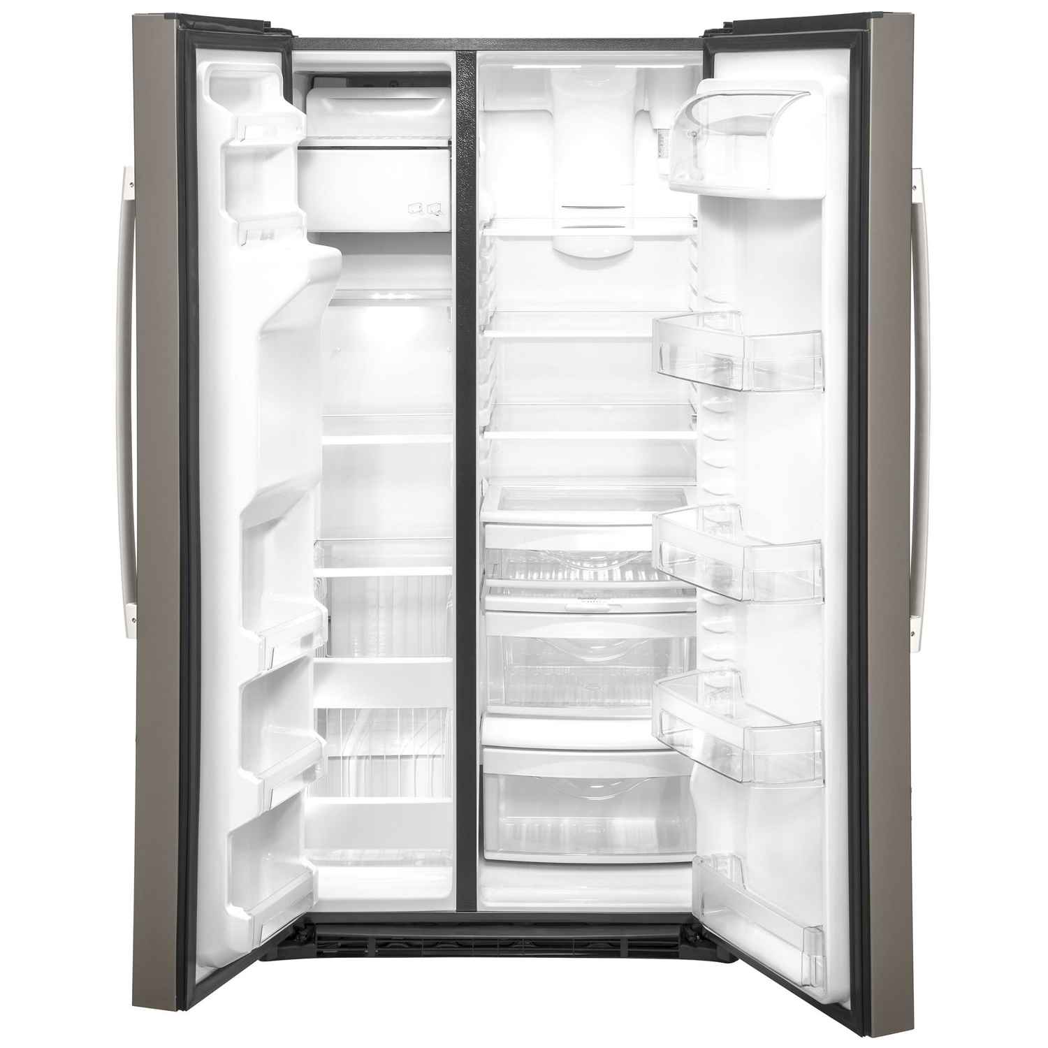 GE 36-inch Side-by-Side Refrigerator with Water and Ice Dispenser - 25.1 cu.ft. Capacity