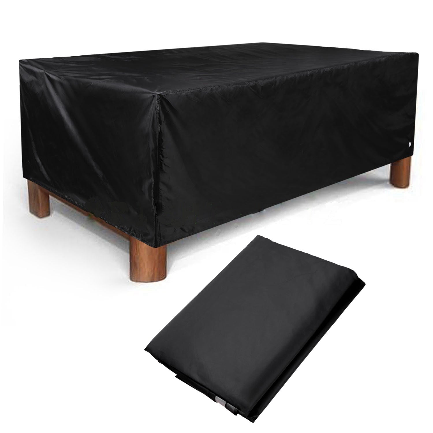 Outdoor Dining Table & Chair Cover - Waterproof Black (125.98x86.61x27.56)