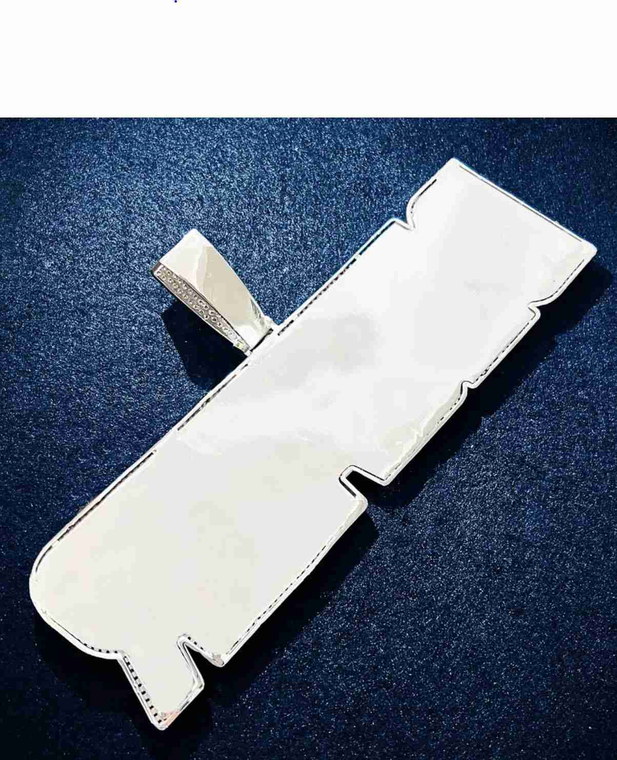 Double Layer Tech Name Pendant - 18K Gold Plated with 5A+ CZ Stones