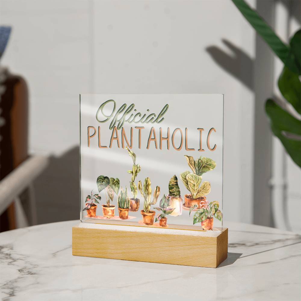 Funny Plant Acrylic LED Night Light - Indoor Home Garden Decor - Perfect Gift for Plant Lovers