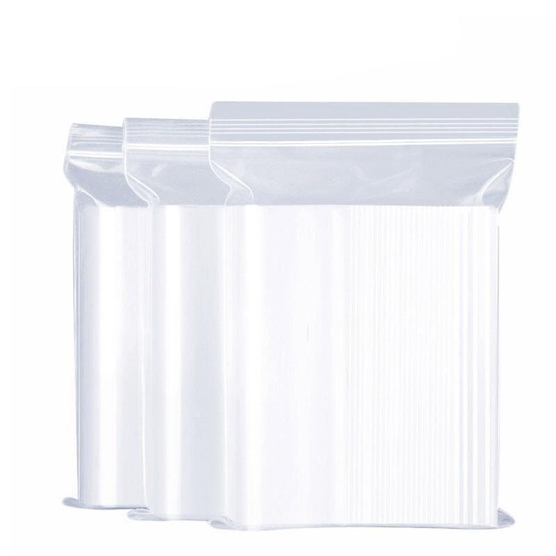 14x20x16 Thread 100 Pieces Food Self Sealing Bag Thickened Waterproof PE Transparent Storage Bag