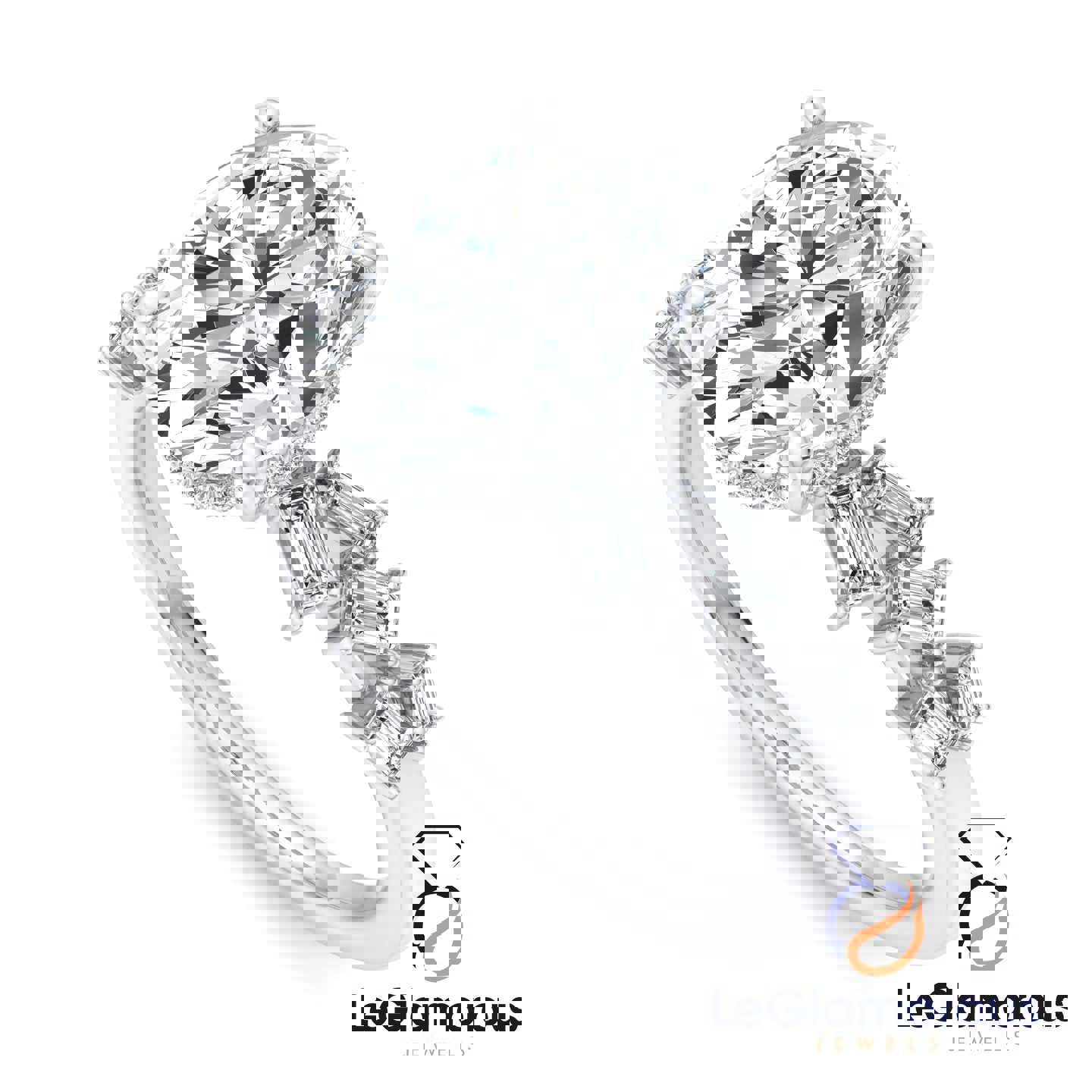 Oval Cut Hidden Halo Pave Style Lab Grown Diamond Engagement Ring