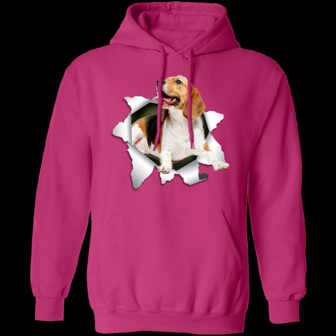 BEAGLE 3D LADIES Pullover Hoodie - 8 oz, Unisex Sizing, Digital Print