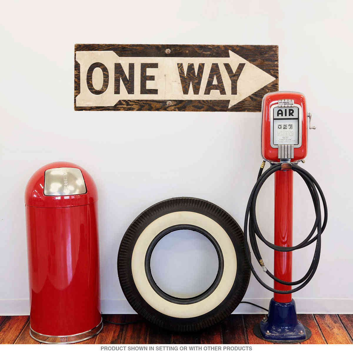 One Way Street Right Arrow Wall Decal - Premium Wood Grain Design