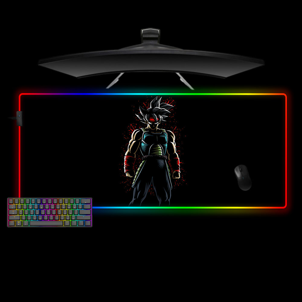 Bardock Red Aura Design RGB Gaming Mouse Pad with LED Strip, M-XXL Size