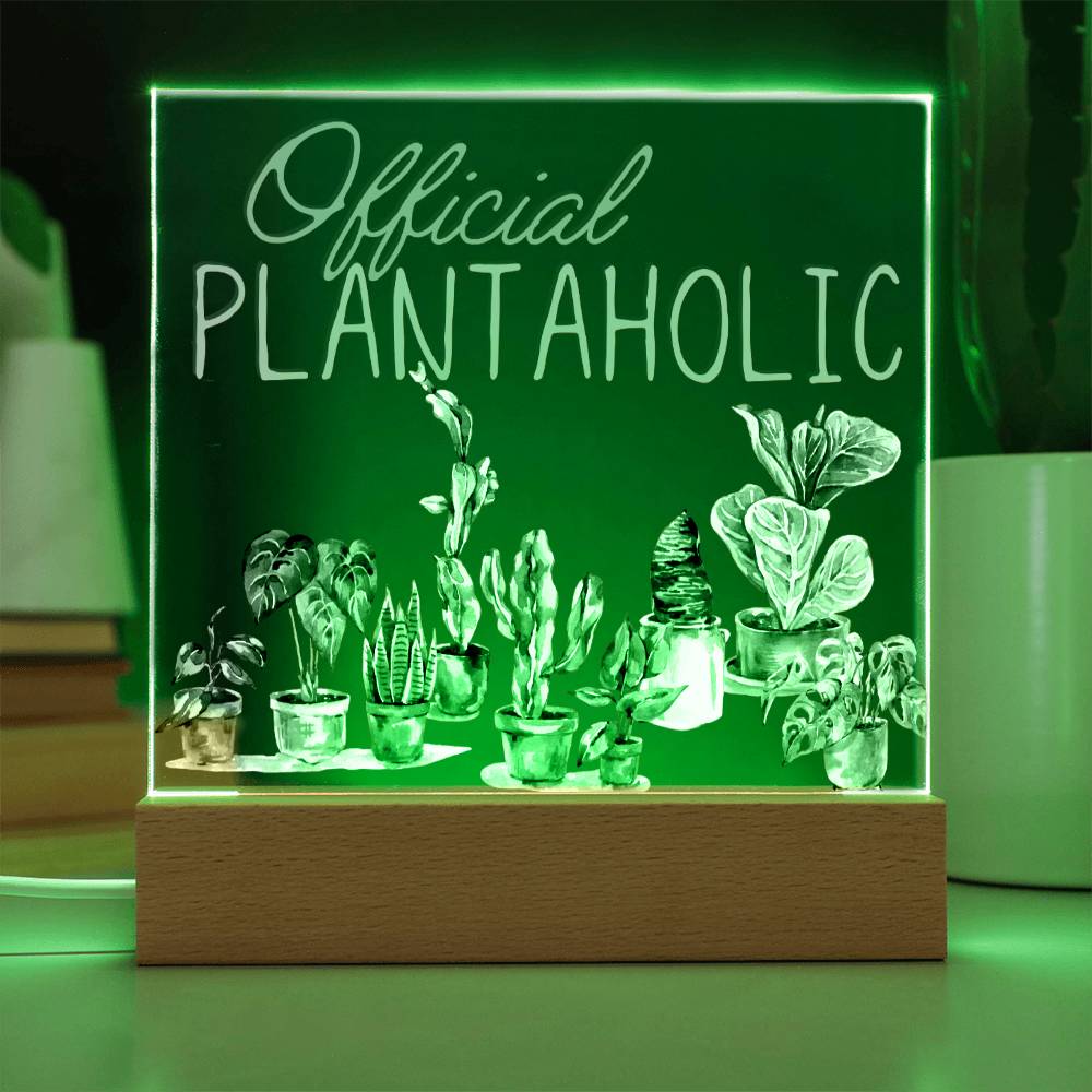 Funny Plant Acrylic LED Night Light - Indoor Home Garden Decor - Perfect Gift for Plant Lovers