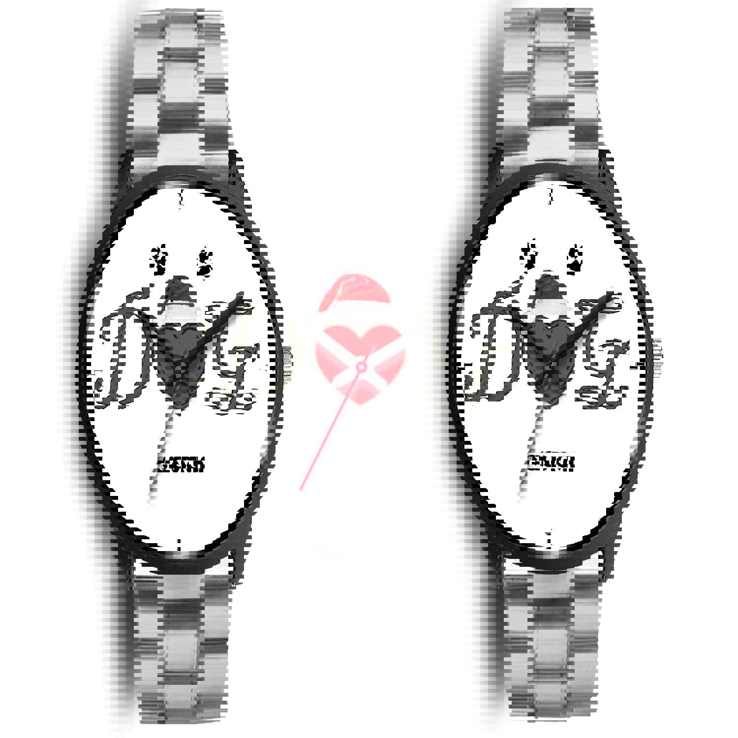 Dog Georgia Print Christmas Special Wrist Watch