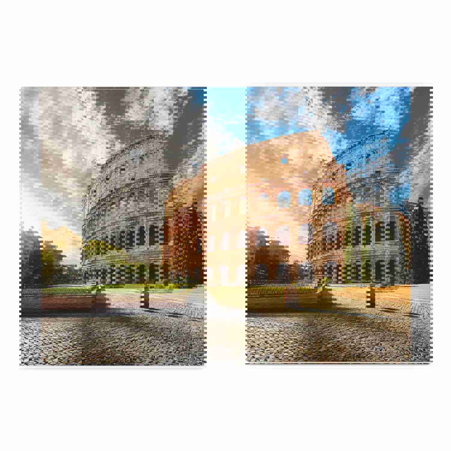 Italy Colosseum in Rome Modern Multicolor Scenic Nature Photography Canvas Wall Art