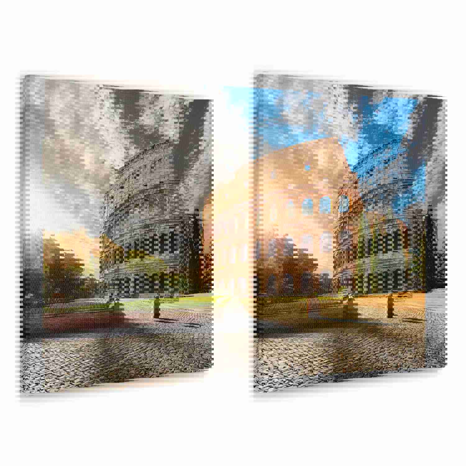 Italy Colosseum in Rome Modern Multicolor Scenic Nature Photography Canvas Wall Art
