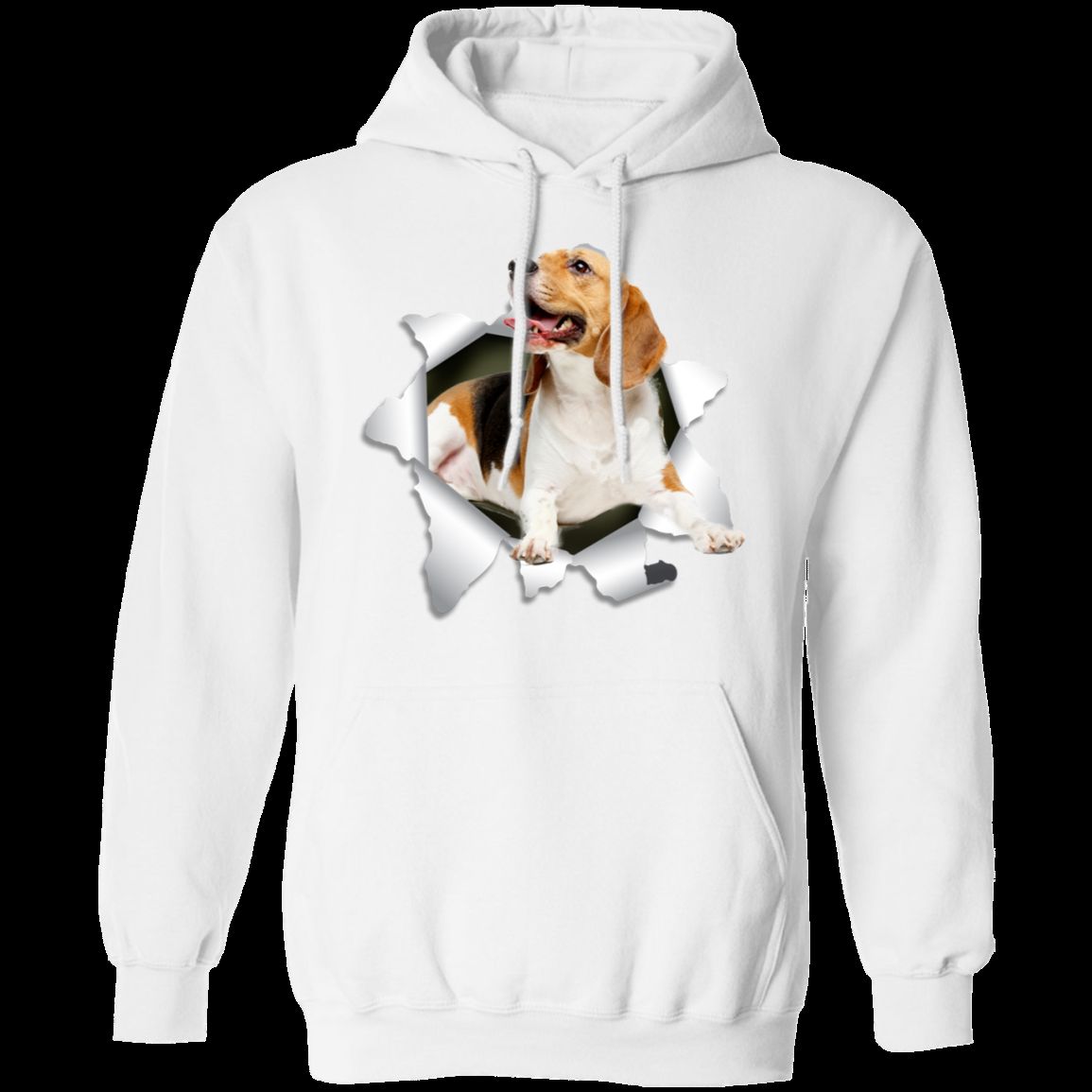 BEAGLE 3D LADIES Pullover Hoodie - 8 oz, Unisex Sizing, Digital Print