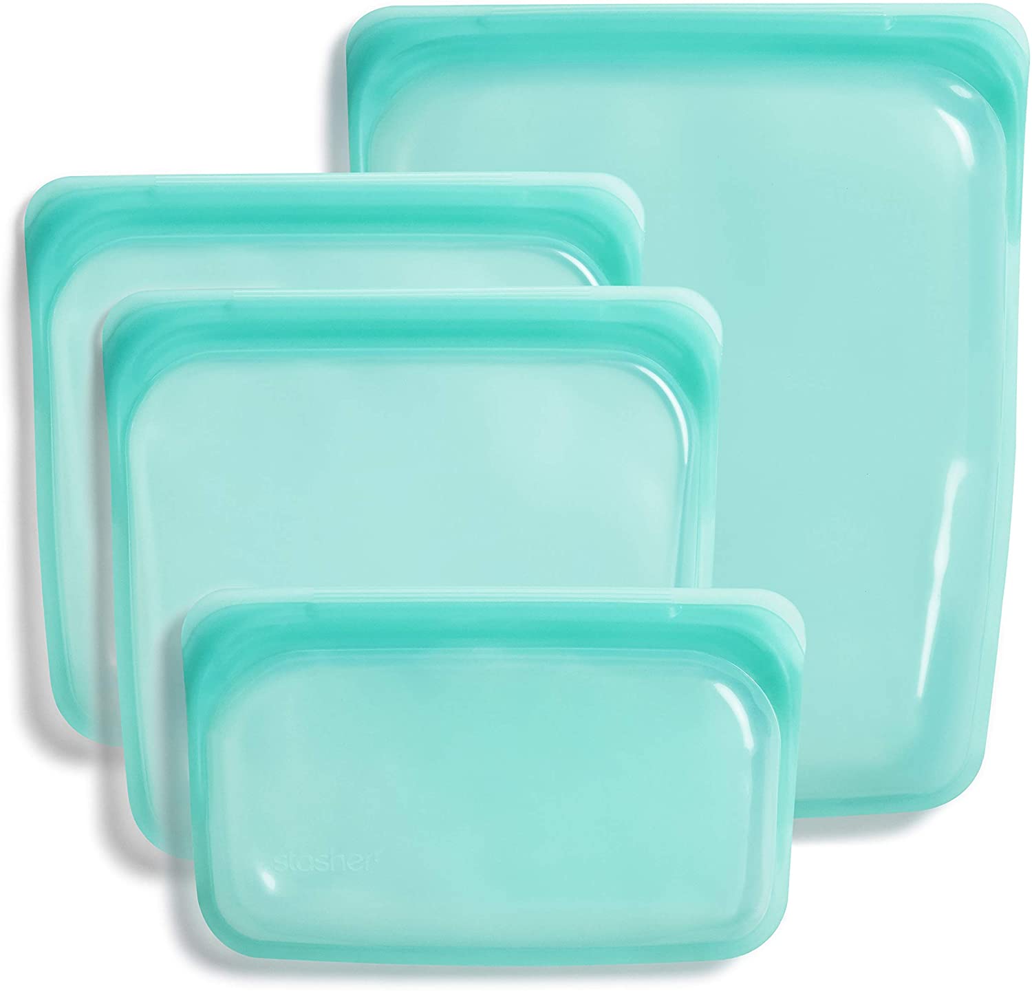 DE Platinum Silicone Food Grade Reusable Storage Bag, 4-Pack Large (Mojave) - Eco-Friendly, Leakproof, Dishwasher-Safe