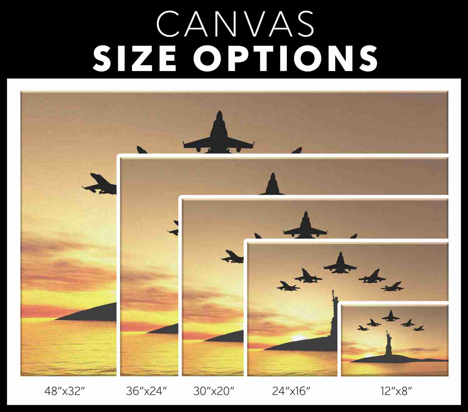 PATRIOTIC SUNSET FLYOVER - CANVAS ART