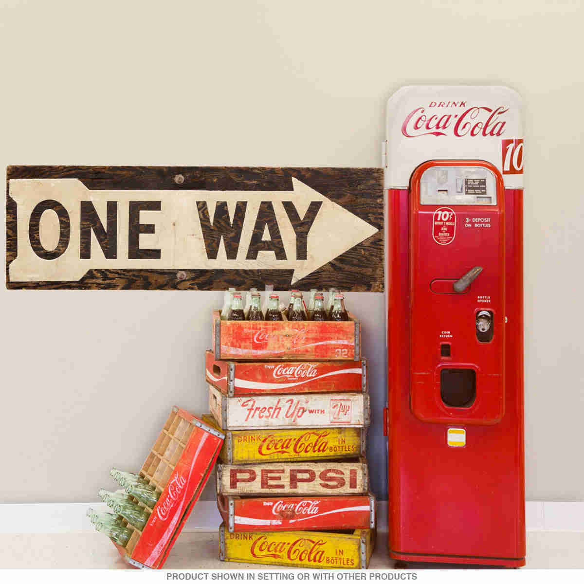 One Way Street Right Arrow Wall Decal - Premium Wood Grain Design