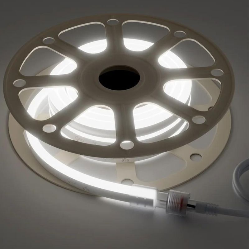 Super Bright 110V LED Neon Rope Light - 6.5W/Meter, 6300K Cool White, 226 LM/Meter