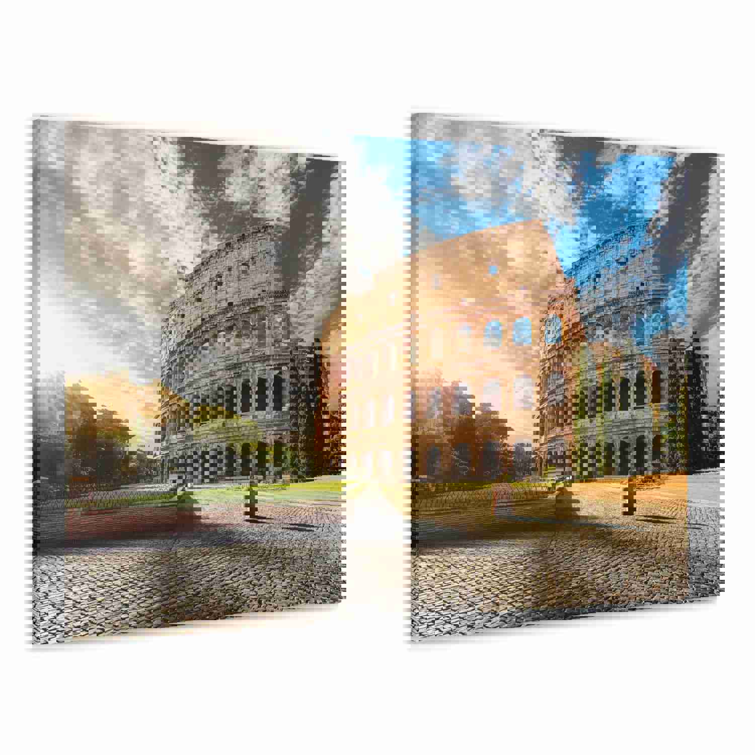 Italy Colosseum in Rome Modern Multicolor Scenic Nature Photography Canvas Wall Art